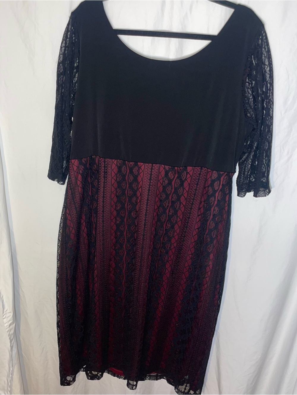 Kiyonna Red & Black Lace A-line Dress Size 2X Women's - Picture 5 of 15